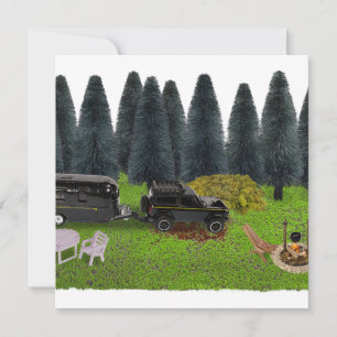 Carte De Remerciements Camion avec Camper dans le Bois Cleared Camping Sp