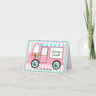 Carte De Remerciements Camion de crème glacée