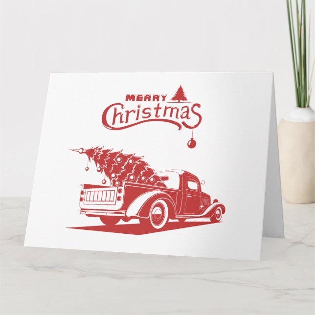 Carte De Remerciements Camion de Noël et de bonne année (Devant)