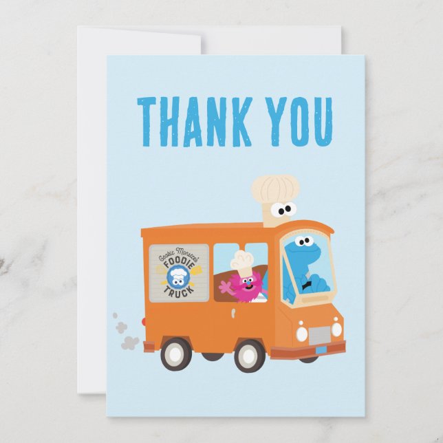 Carte De Remerciements Camion de nourriture de Cookie Monster Cadeau d'an (Devant)