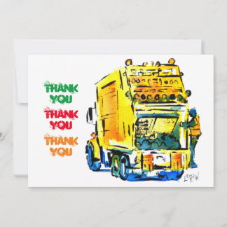 Carte De Remerciements Camion jaune garbage #130704