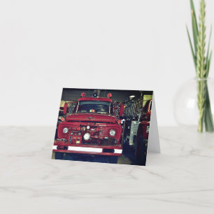 Carte De Remerciements Camion vintage Red Fire