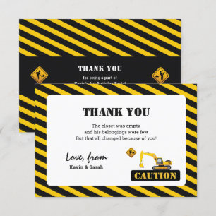 Carte De Remerciements Camions de construction simples garçons anniversai
