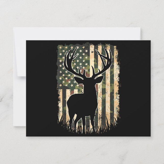 Carte De Remerciements Camo US Drapeau Chasse aux Cerfs Chasse au Camofla (Devant)