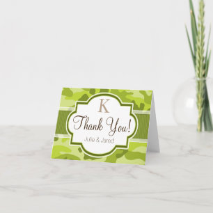 Carte De Remerciements Camo Vert Mariage Camouflage