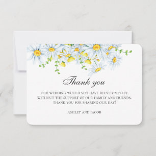 Carte De Remerciements Camomille d'été. Fleurs de jardin printanières de
