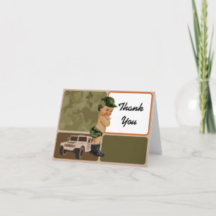 Carte de remerciements Camouflage vert de l'armée