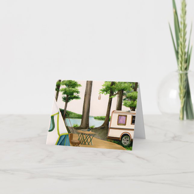 Carte De Remerciements Camp est un symbole de l'été dans de nombreux pays (Devant)