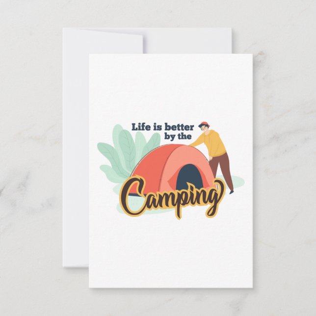 Carte De Remerciements Camping La vie est meilleure pour le camping (Devant)