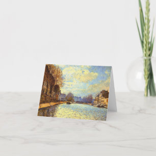 Carte De Remerciements Canal St Martin par Sisley Impressionniste Peintur