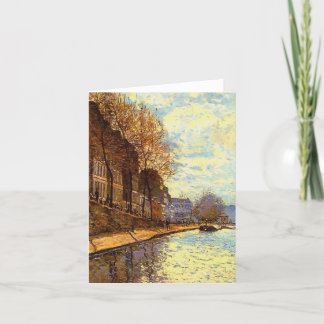 Carte De Remerciements Canal St Martin par Sisley Impressionniste Peintur