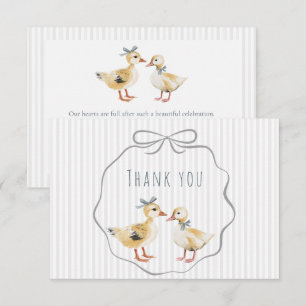 Carte De Remerciements Canard Mignon Aquarelle Garçon Baby Shower