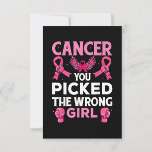 Carte De Remerciements Cancer You Picked The Wrong Girl Boxing Gloves Awa