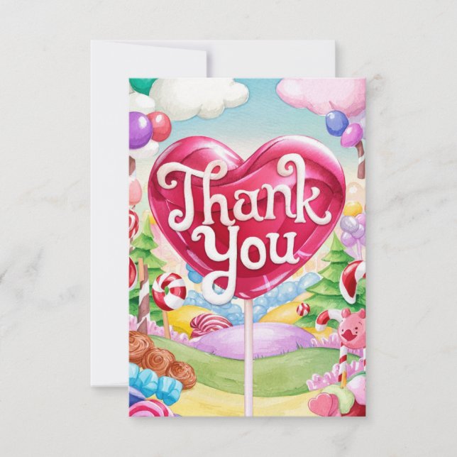 Carte De Remerciements Candies Scoops Candyland (Devant)