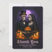 Candy Skull Gothique Couple Mariage Remerciement