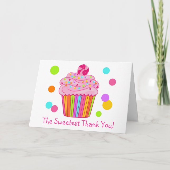 Carte De Remerciements Candy Surprise Cupcake (Devant)