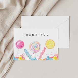 Carte De Remerciements Candy Sweet Shop Anniversaire ou Baby shower