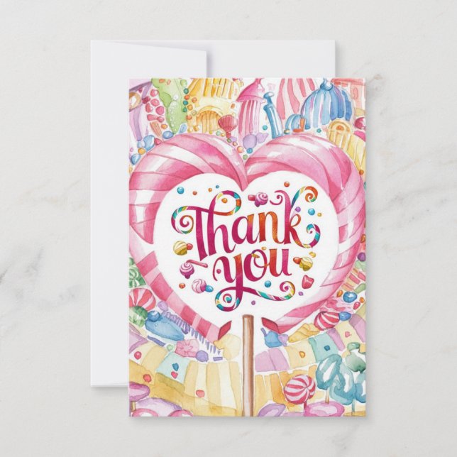 Carte De Remerciements Candy Wonderland Candyland (Devant)