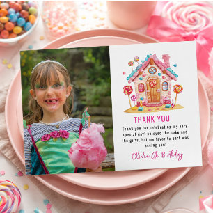 Carte De Remerciements Candyland Douce Célébration Anniversaire Enfants F