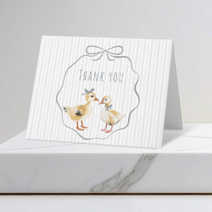 Carte De Remerciements Caneton Mignon Aquarelle Garçon Baby Shower