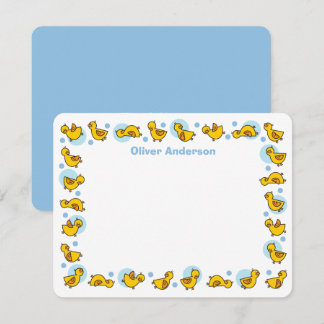 Carte De Remerciements Canetons Bébés Fantaisistes Baby Shower Bleu 