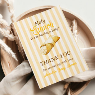 Carte De Remerciements Cannoli Bébé Faveur de Baby Shower au Ruban Jaune