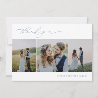 Carte De Remerciements CAPE COD Minimaliste 3 Photo de Mariage