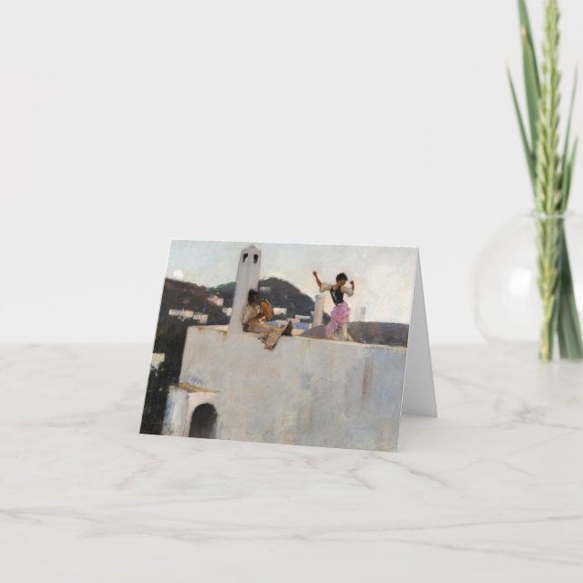 Carte De Remerciements Capri Girl sur un toit par John Singer Sargent (Devant)