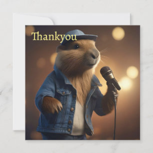 Carte De Remerciements "Capybara Cowboy : Serenading the Wild West"