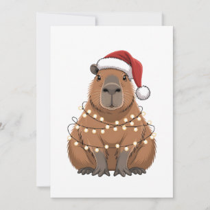 Carte De Remerciements Capybara Xmas Correspondant drôle Père Noël