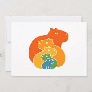Carte De Remerciements Capybaras arc-en-ciel