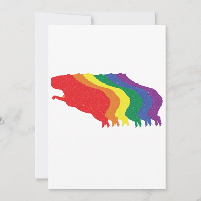 Carte De Remerciements Capybaras LGBTQ Transgenre de porc à l'eau arc-en- (Devant)