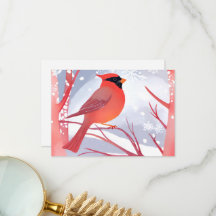 Cardinal Rouge | Belle Peinture à l'Aquarelle