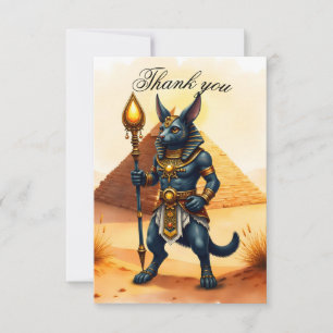 Carte De Remerciements Caricature Anubis - Dieu égyptien de l'après-vie