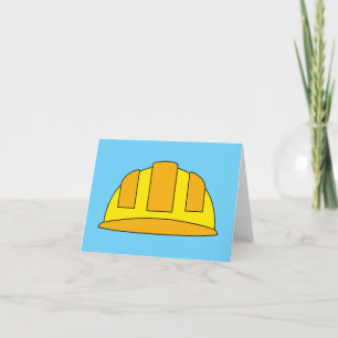 Carte De Remerciements Caricature de Casquette dur jaune