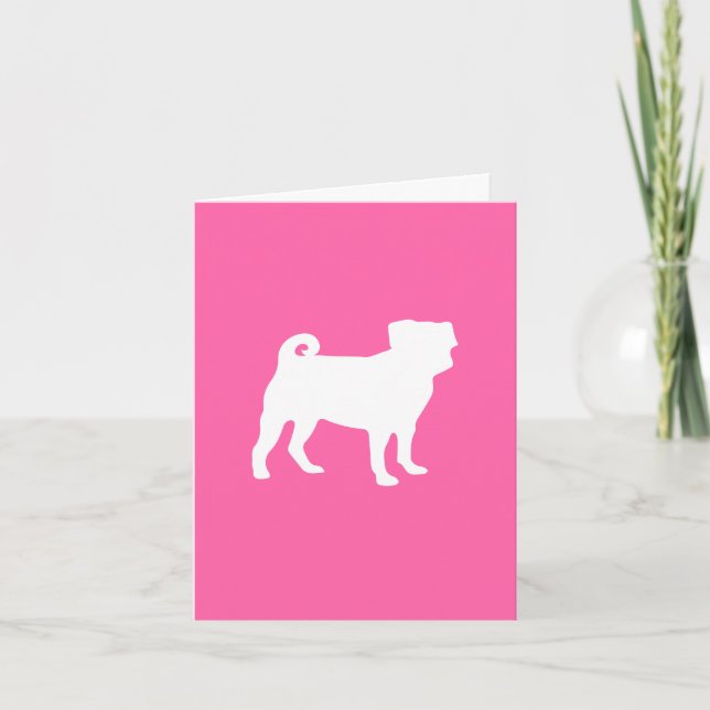 Carte De Remerciements Carlin chien Baby shower rose chiot fille (Devant)