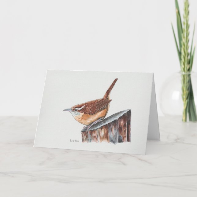 Carte De Remerciements Carolina Wren Art Card (Devant)
