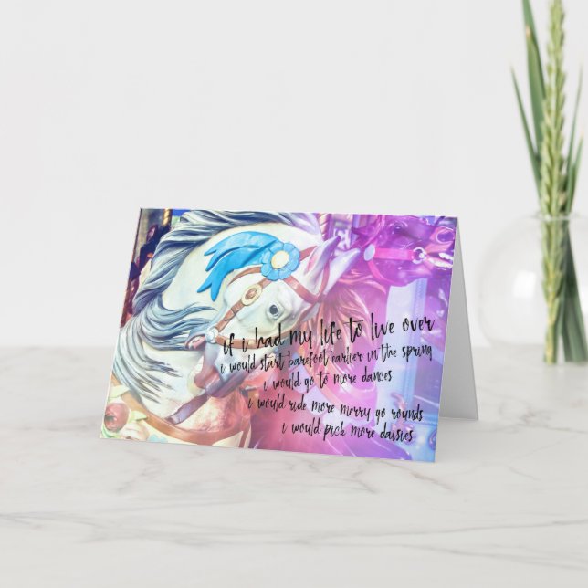 Carte De Remerciements CAROUSEL ROUND Grey Card (Devant)