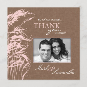 Carte De Remerciements Carré doux de jeune mariée d'automne