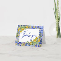 Carreaux bleus italiens élégants motif citron scri