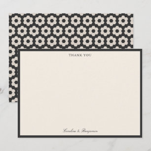 Carte De Remerciements Carreaux de mariage personnalisés géométriques hex