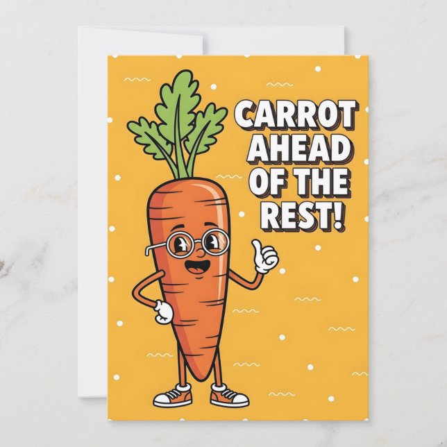 Carte De Remerciements Carrot Ahead of the Rest veggie lover healthy food (Devant)