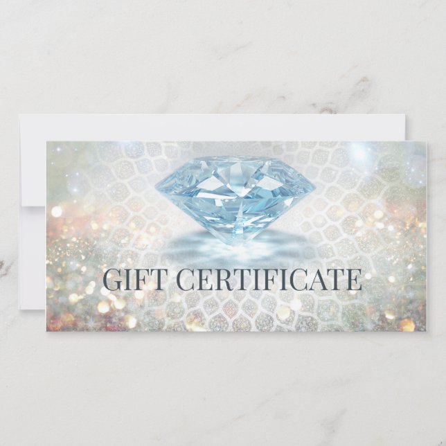 Carte De Remerciements Carte-cadeau Sparkling Diamond Jewelry Designer (Devant)