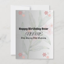 "Carte d'anniversaire élégante aux fleurs pastel" 