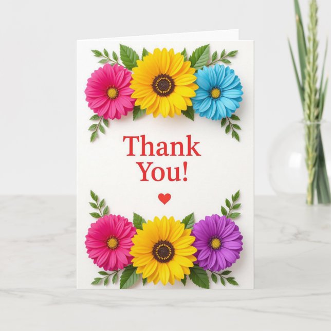 Carte de remerciements, Carte d'appréciation, Merc (Devant)