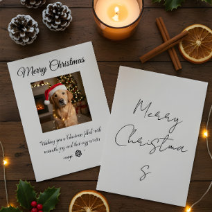Carte De Remerciements “Carte de Noël Chien Mignon – Salutations de Fêtes