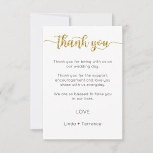 Carte de remerciements, Carte de remerciements de