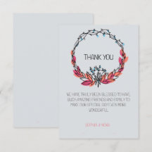 "Carte de remerciements de charme botanique"