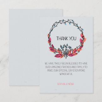 Carte De Remerciements "Carte de remerciements de charme botanique"