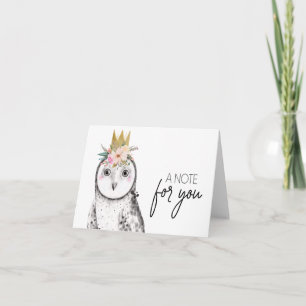 Carte de remerciements, Carte de voeux, hibou stat